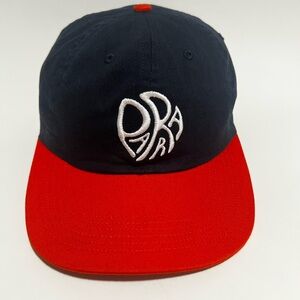 Parra 6 Panel Hat Baseball Cap in Navy and Orange